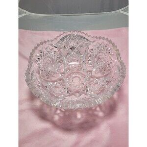 American Brilliant ABP Cut Glass Crystal Bowl 8" Antique Vintage